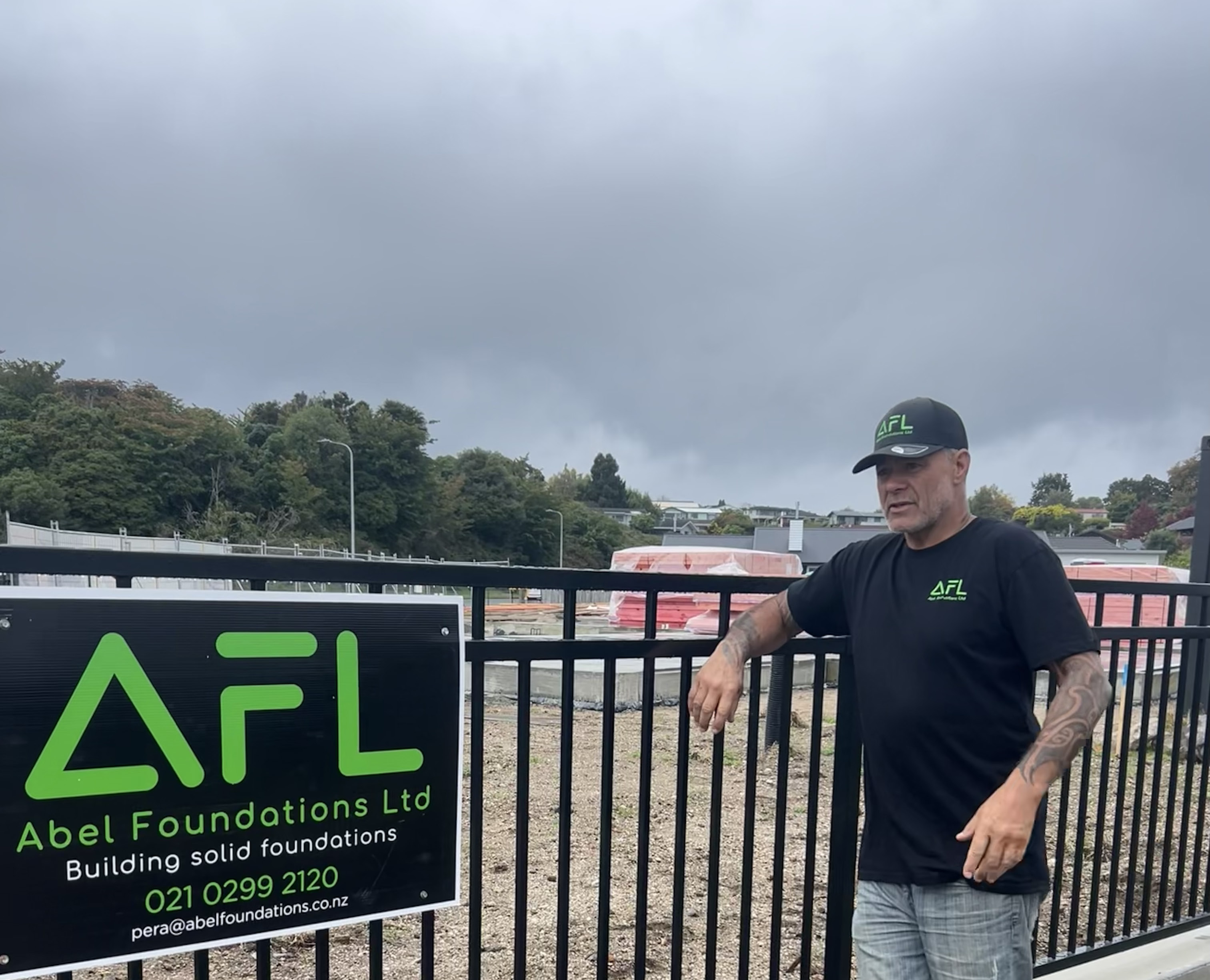 Pera Taepa, founder of Abel Foundations Ltd, on site
